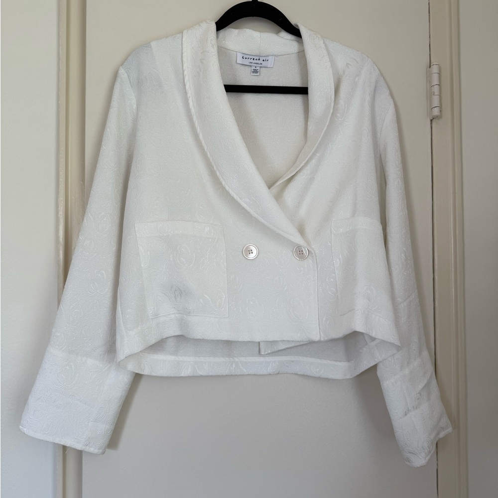 Current Air Women's White Double breasted Blazer Top